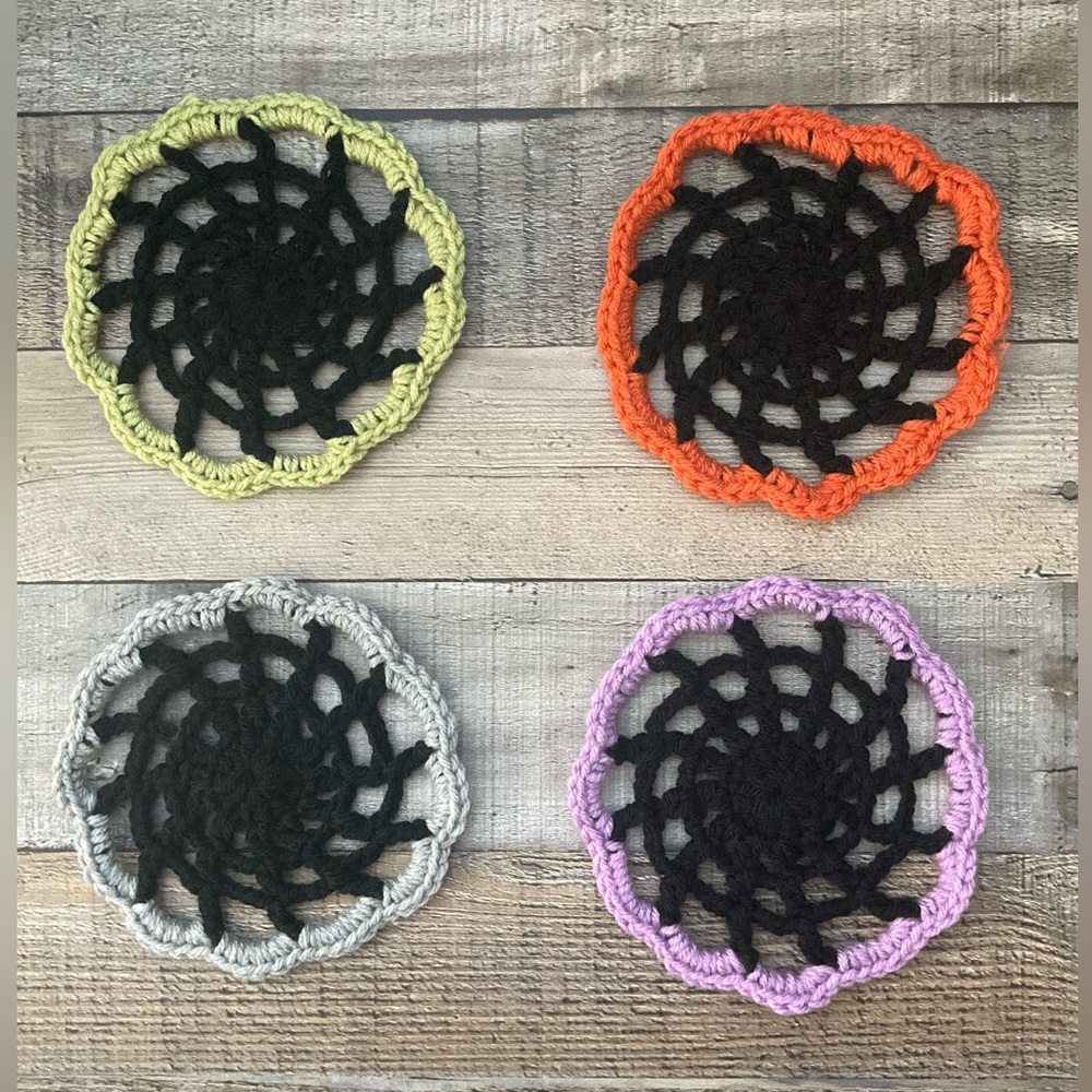 Halloween Spiderweb Coasters 4 Pack - Picture 3 of 7